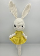 Królik Króliczek w żółtej sukience prezent maskotka przytulanka HandMAde