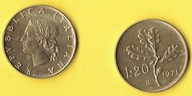 WŁOCHY 20 Lira 1971 r.