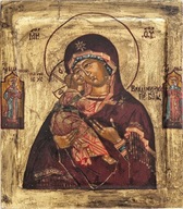 Natalia Czarnecka, Matka Boska Włodzimierska ikona na desce 23,5x28x2 cm