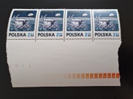 Łunochod 1- znaczek Fi 1975, czwórka w rzędzie, 1x błąd B1, 1x błąd B2