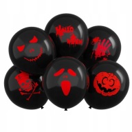 BALONY HALLOWEEN LATEKSOWE CZARNE NA HALLOWEEN KARNAWAŁ KRWAWE MIX 6 SZT.