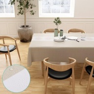 Obrus na stół prostokątny beżowy biały wodoodporny 140x160cm