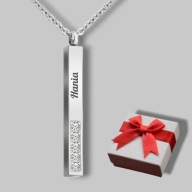 Podłużny naszyjnik (wisiorek 3D) - grawer gratis - napis - prezent