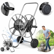 WÓZEK NA WĄŻ OGRODOWY METALOWY SOLIDNY ZWIJACZ 1/2 100M 3/4 50M WYTRZYMAŁY