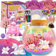 Zestaw do terrarium jednorożec z lampką nocną LED 13kol do pokoju z pilotem