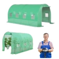 TUNEL FOLIOWY OGRODOWY 4X2,5 10 m² ZIELONY 8 OKIEN PODWÓJNE DRZWI FILTR UV4