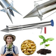 SADZARKA RĘCZNA DO ZIEMNIAKÓW DO CEBULEK SADZONEK OGRODOWA DŁUGA STALOWA