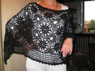 PONCHO ROBIONE NA SZYDEŁKU RĘKODZIEŁO