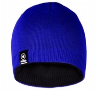 Męska czapka zimowa ciepła dwustronna chabrowa i czarna 2w1