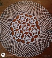 Serwetka .szydełkowa ok 40 cm - bielutka