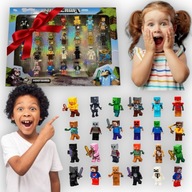 FIGURKI TYPU MINECRAFT ZESTAW +DODATKI MEGA BOX POSTACIE LUDZIKI DLA DZIECI