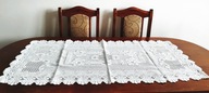 Bieżnik na sół, ażurowy, biały, 55 x 115 cm