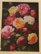 Obraz haft koralikowy – kwiaty w drewnianej ramie |34. Finał WOŚP Białystok