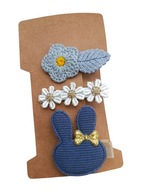 Zestaw spinek do włosów boho kwiatuszek listek stokrotka zajączek króliczek