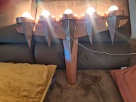 lampa vintage kinkiet miedż dwie żarówki ozdobne led