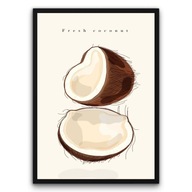 Plakat z ramą 21x30cm Tropikalna Akwarela Kwiaty Rośliny| Pomysł na Prezent