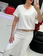 T-Shirt Dekolt V Oversize Italy Biel