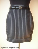 Spódnica czarna tuba bombka roz 38 40 ołówkowa paski