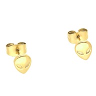 65688 Kolczyki złota stal chirurgiczna piercing głowa ufoludka obcego