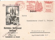 TRZECIA RZESZA -postkarte firmowa -ozdobny stempel -obieg 1941rok