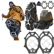 RACZKI NA BUTY TURYSTYCZNE CZARNE KOLCE 38-45 ANTYPOŚLIZGOWE MOCNE