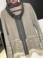 Iw Sweter Pardon artystyczny krój z kołnierzem bawełna popiel