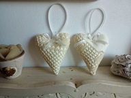 KORONKOWE SERCA DUŻE ZAWIESZKI BAWEŁNA KOMPLET 2 SZTUKI