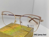 O62 Okulary Zerówki Damskie Blue Light Jasny Beż