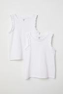 H&M Dżersejowa koszulka biała 134/140