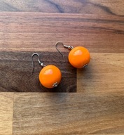 kolczyki pomarańczowe kolorowe vintage retro wiszące kulki y2k NOWE