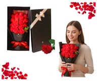 FLOWER BOX BUKIET RÓŻ MYDLANYCH DUŻY KWIATY NA PREZENT WALENTYNKI WIECZNE