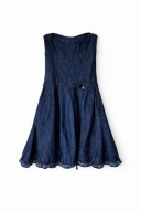 Jeansowa sukienka gorsetowa 1060 M denim z paskiem falbana retro Y2K