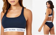 Śliczny biustonosz top JACK WILLS r.14 (L) 95% cotton granatowy
