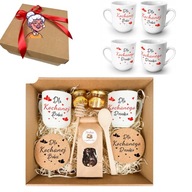 PREZENT NA DZIEŃ BABCI I DZIADKA DUŻY ZESTAW BOX PREZENTOWY KUBKI MIODY