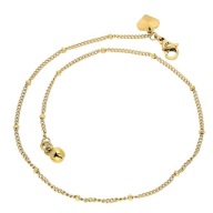 90780 Bransoletka 18k pozłacana na nogę/kostkę 25 CM 2,3 MM serce
