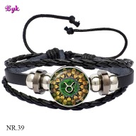 Skórzana bransoletka - Snap - Byk - regulowana, wymienne oczka