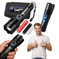 MOCNA LATARKA TAKTYCZNA LED AKUMULATOROWA ZOOM SURVIVALOWA NA PREZENT USB C