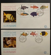 !! ZWIERZĘTA RYBY - SURINAM - 2 KOPERTY FDC - STAN BDB !!