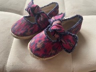 Buciki zara rozowe panterka espadryle 22 kokarda