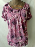 Bluzka różowo-fioletowa z krótkimi rękawami - 38