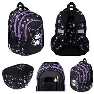 PLECAK SZKOLNY WIELOKOMOROWY KUROMI ST. MAJEWSKI CZARNY, FIOLETOWY 22 L