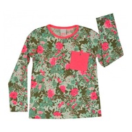 Bluzka dziecięca Atut długi rękaw rozmiar 116 kwiatki kolorowa kieszonka