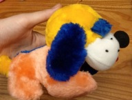 Granatowy kolorowy piesek I love you pol. firmy Sandy maskotka pluszak nowy