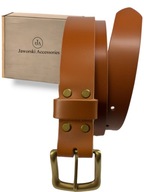 Pasek męski skórzany heureka krupon klamra stare zniszczone złoto myśliwska