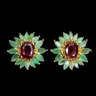 SZMARAGDY RUBIN PRZEPIEKNE KOLCZYKI