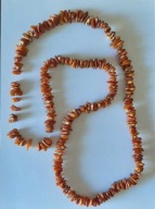 Korale naszyjnik z bursztynu naturalnego 94cm 72g | PRL, vintage