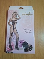 CZARNE Bodystocking damskie BODY erotyczne bielizna otwarty krok