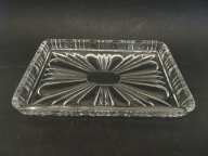 Taca szklana Prl, szklana taca na kieliszki, szkło Prl, vintage