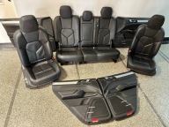 FOTELE KANAPA BOCZKI SKÓRA CZARNA PORSCHE CAYENNE II 7P5