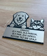 Owczarek podhalański i kot tabliczka 2w1 Srebrna lub złota duży wybór